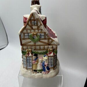 Fitz & Floyd a Dickens Christmas Candy Box & Lid FF Porcelain 1988